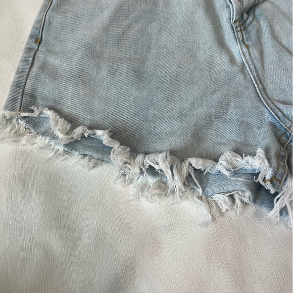 Wild Fable Button Fly High Waisted Raw Hem Denim Jean Shorts Size 6 - Picture 4 of 9